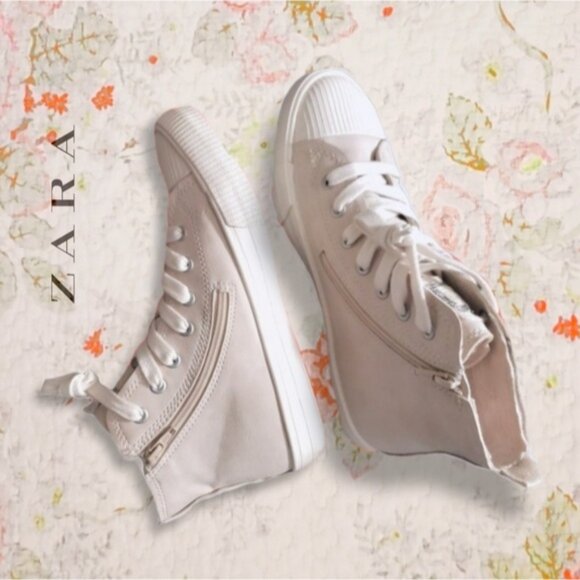 *Limited Edition Zara Girl Hightop Suede Sneakers- Size 38 Adults or Youth 6.… - Picture 2 of 10